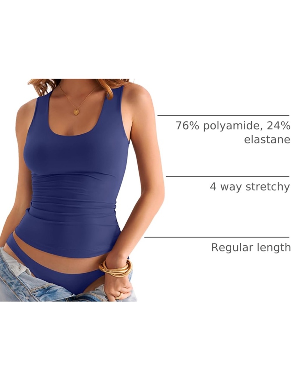 EasyGala Woman’s Double Lined Scoop Neck Tank Top - NWT XS